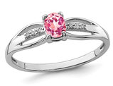 1/3 Carat (ctw) Pink Tourmaline Ring in Sterling Silver